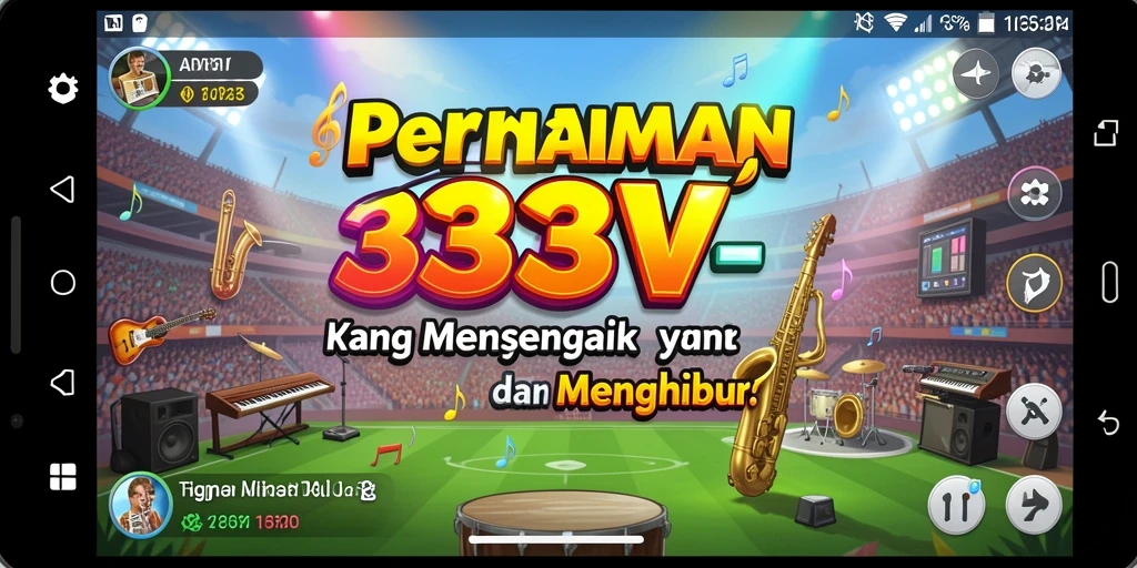 Tampilan gameplay menyenangkan dalam aplikasi 333V untuk pecinta musik.