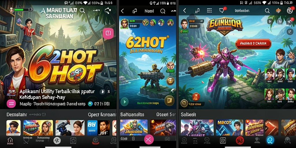 Screenshot dari antarmuka utama 62HOT yang menunjukkan fitur-fitur Utility.