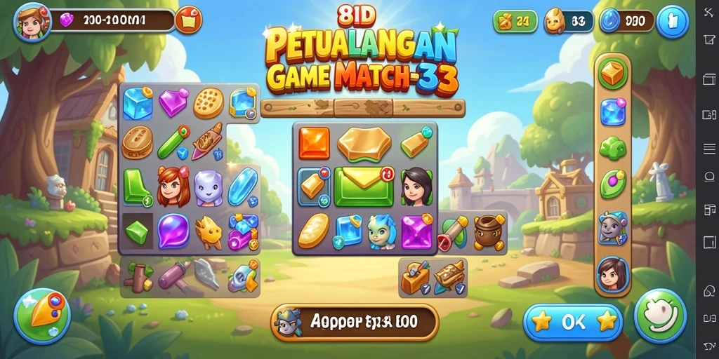 Screenshot gameplay 8ID yang menampilkan keseruan Match-3.