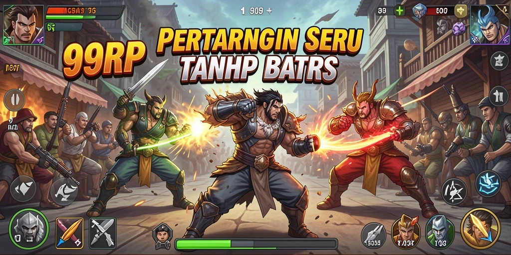 Screenshot menampilkan pertarungan seru antara karakter di 99RP.