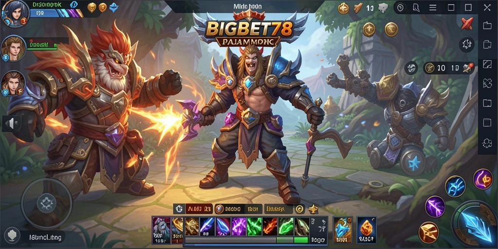 Screenshot dari gameplay <strong>BIGBET78</strong> yang menunjukkan pertempuran yang intens dan grafis menawan.