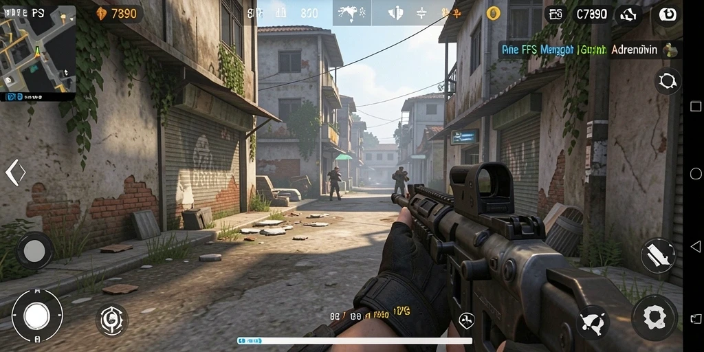 Tangkapan layar menunjukkan aksi seru dalam game FPS C7890.