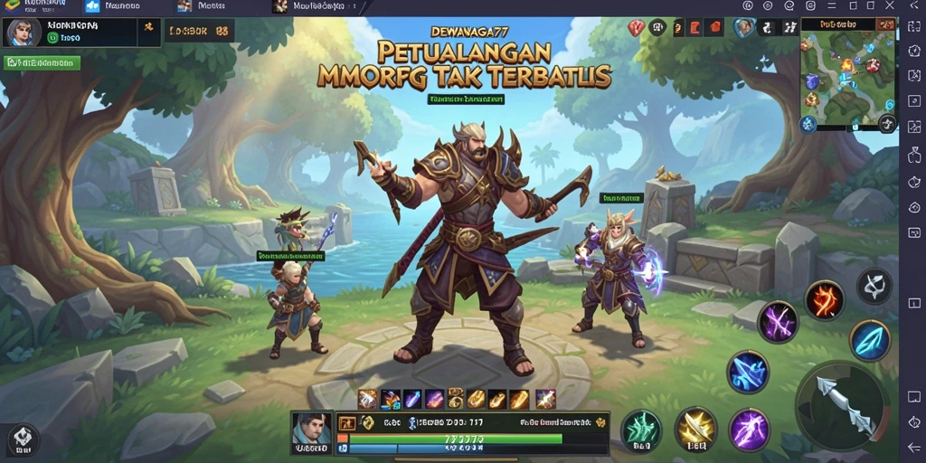 Screenshot DEWANAGA77 menampilkan aksi seru dalam dunia MMORPG.