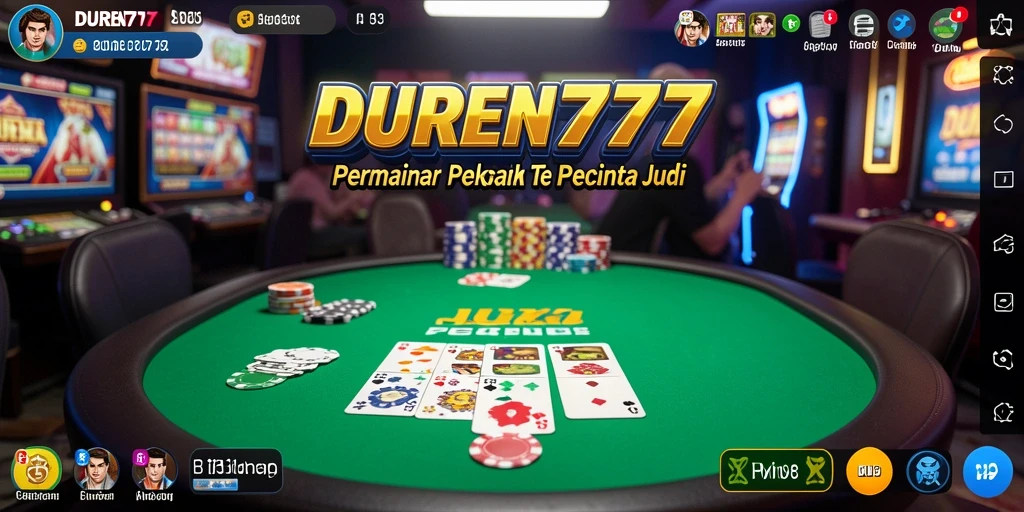 Tampilan permainan poker menegangkan pada DUREN777.