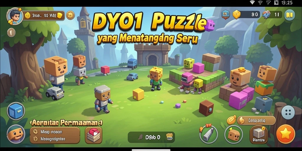 Tampilan gameplay DYO1 yang penuh warna dan menantang.