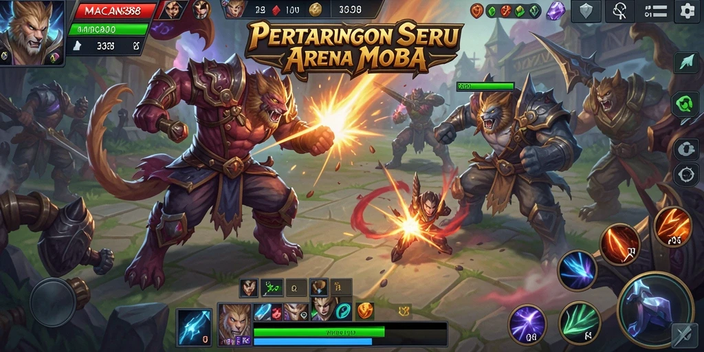 Gameplay seru di arena MOBA MACAN388
