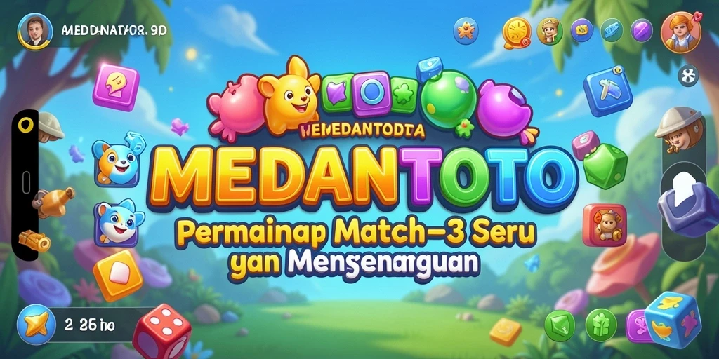 Tangkapan layar game Match-3 MEDANTOTO yang menunjukkan gameplay menarik.