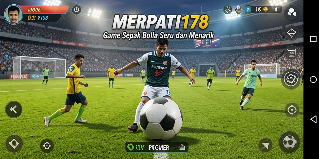 Tampilan gameplay menegangkan di lapangan sepak bola.