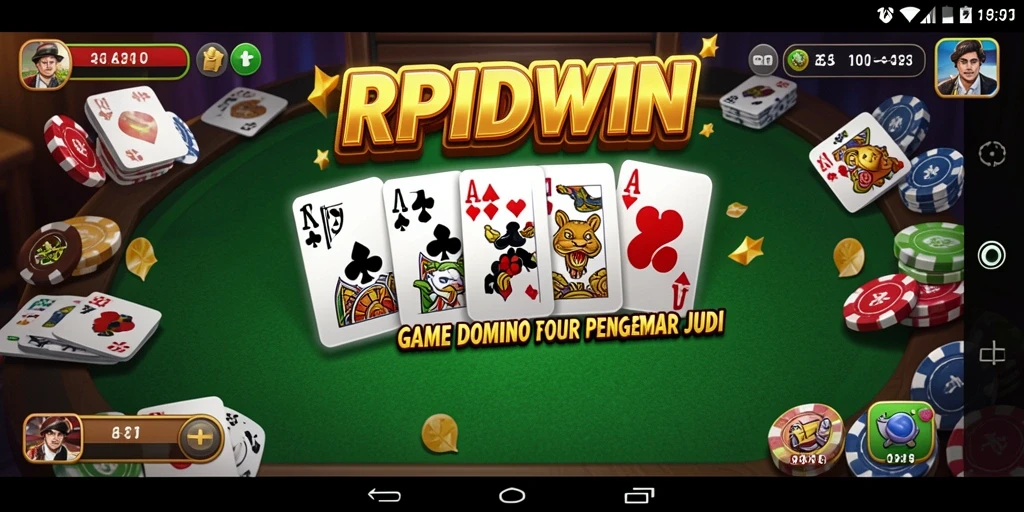 Screenshot gameplay RPIDWIN dengan penggemar Domino.