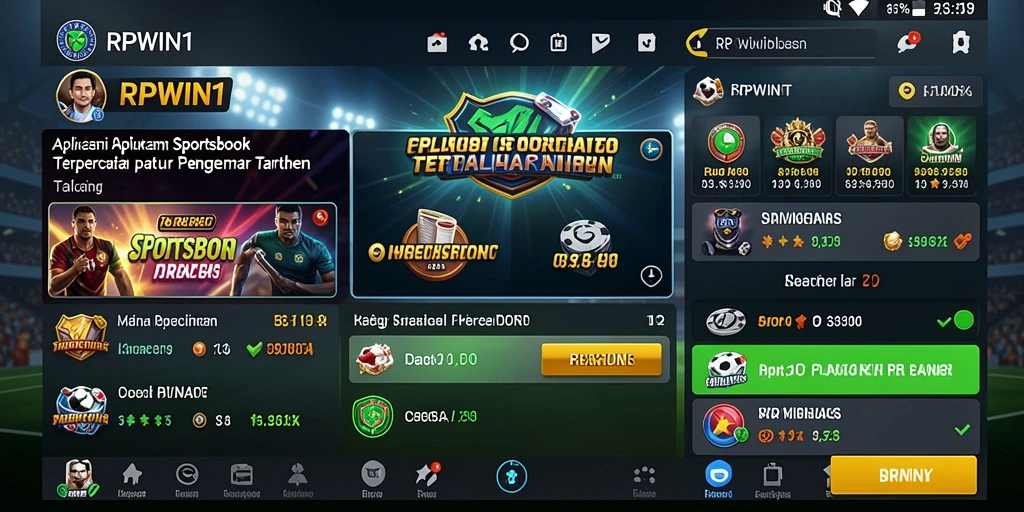 Tampilan utama aplikasi RPWIN1 dengan fitur taruhan sportsbook.